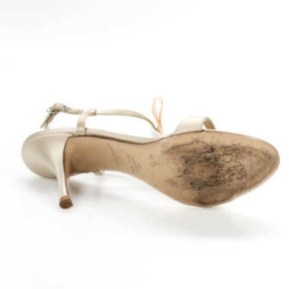 Giuseppe Beige Suede Pink Bow T Strap European 38 - Picture 2 of 5